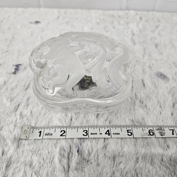 Cherub German Glass Bowls Mikasa Crystal Holiday Set 2 Sweet Dish 5.5 Valentines - Picture 1 of 7